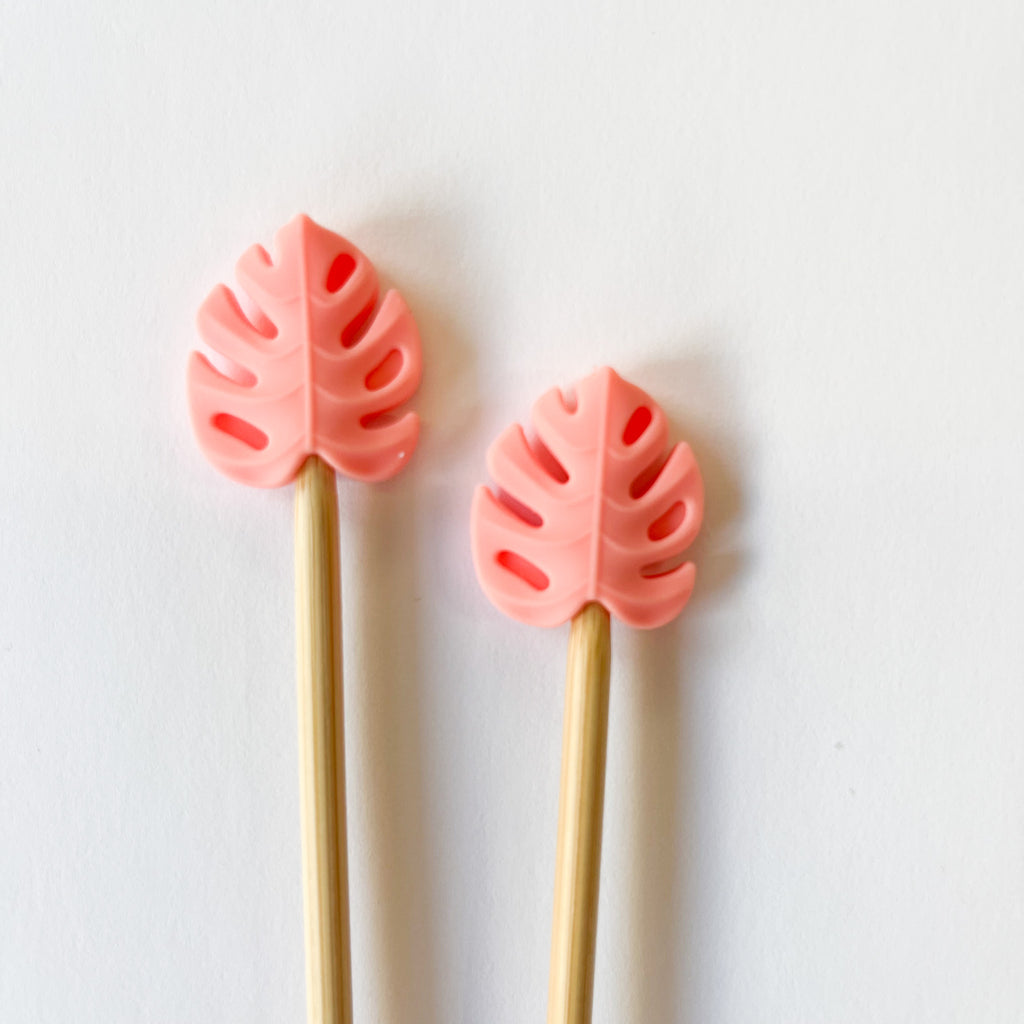 Pink Monstera Leaf | Stitch Stoppers By Toil & Trouble